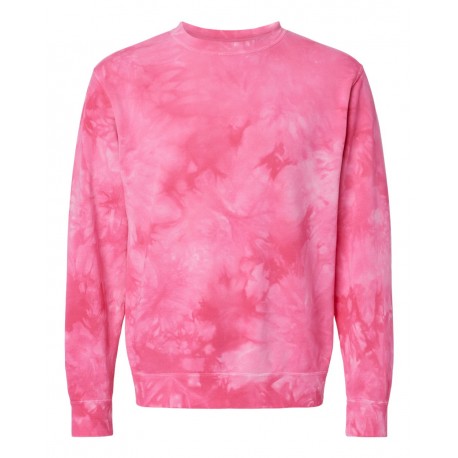 PRM3500TD Independent Trading Co. PRM3500TD Unisex Midweight Tie-Dyed Sweatshirt Tie Dye Pink