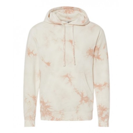 PRM4500TD Independent Trading Co. PRM4500TD Unisex Midweight Tie-Dyed Hooded Sweatshirt Tie Dye Dusty Pink