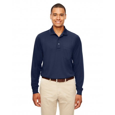 88192P Core 365 88192P Adult Pinnacle Performance Long-Sleeve Pique Polo With Pocket CLASSIC NAVY 849