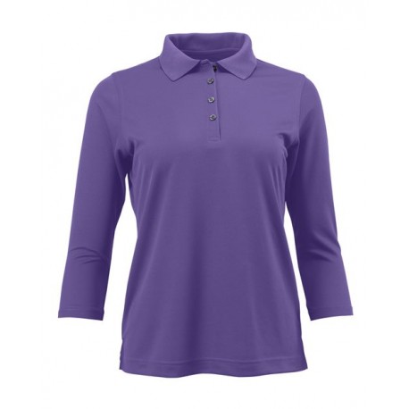 120 Paragon 120 Women's Lady Palm Three-Quarter Sleeve Polo GRAPE