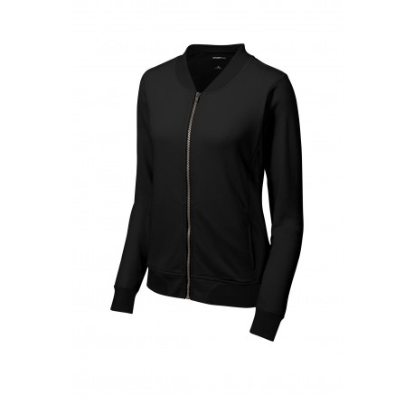LST274 Sport-Tek LST274 Ladies Lightweight French Terry Bomber BLACK