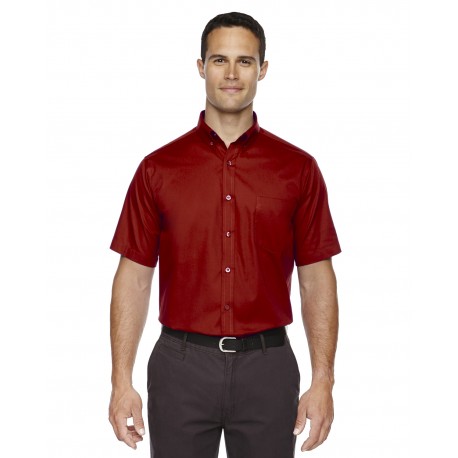 88194 Core 365 88194 Men's Optimum Short-Sleeve Twill Shirt CLASSIC RED 850