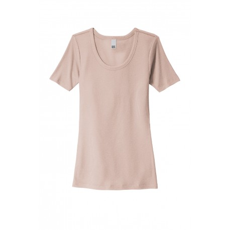 DT6020 District DT6020 Women's V.I.T. Rib Scoop Neck Tee Smokey Iris