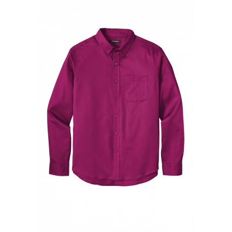 W808 Port Authority W808 Long Sleeve SuperPro React Twill Shirt Wild Berry