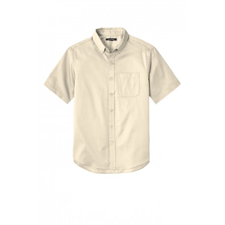 W809 Port Authority W809 Short Sleeve SuperPro React Twill Shirt Ecru