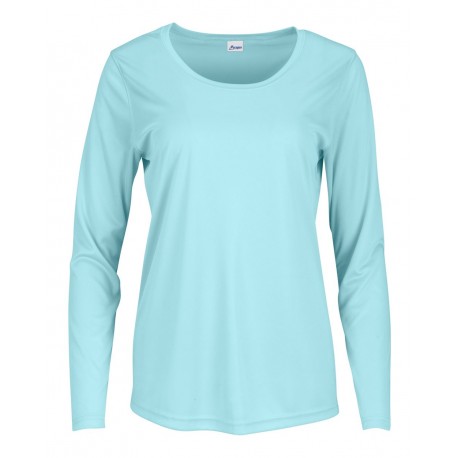 214 Paragon 214 Women's Long Islander Performance Long Sleeve T-Shirt Aqua Blue