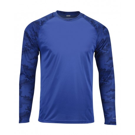 216 Paragon 216 Cayman Performance Camo Colorblock Long Sleeve T-Shirt ROYAL