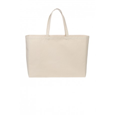 BG427 Port Authority BG427 Cotton Canvas Jumbo Tote NATURAL