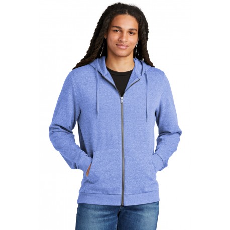 DT1302 District DT1302 Perfect Tri Fleece Full-Zip Hoodie Royal Frost