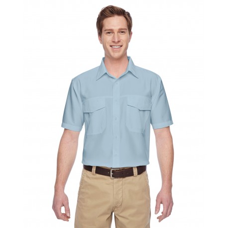 M580 Harriton M580 Men's Key West Short-Sleeve Performance Staff Shirt CLOUD BLUE