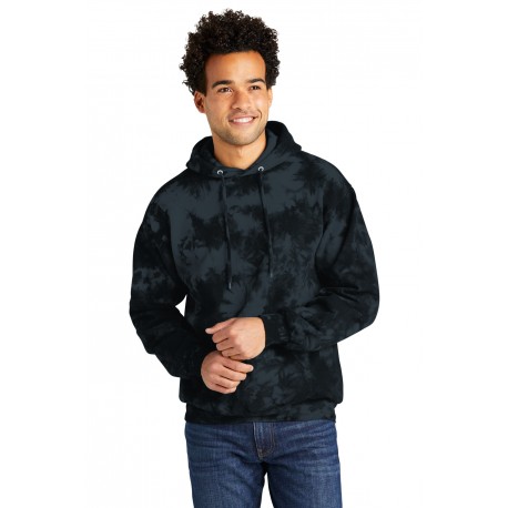 PC144 Port & Company PC144 Crystal Tie-Dye Pullover Hoodie BLACK