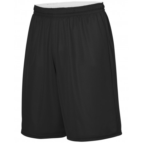 1407 Augusta Sportswear 1407 Youth Reversible Wicking Short BLACK/ WHITE