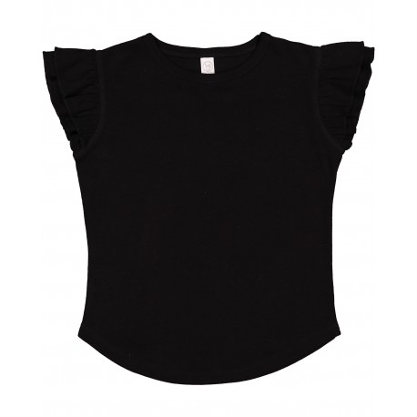 3339 Rabbit Skins 3339 Toddler Flutter Sleeve T-Shirt WHITE