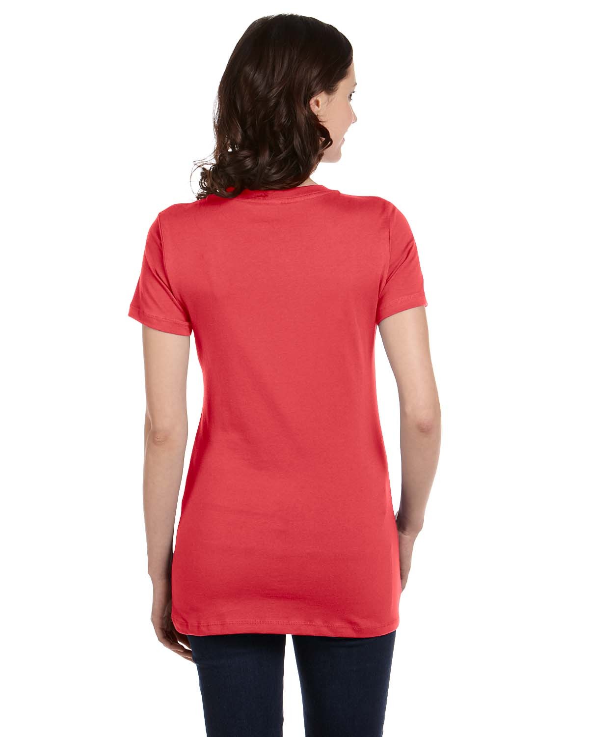 Bella Hivetees Canvas – T-Shirt Unisex Jersey Deep V 3105 In Rosso, Taglia XXL, 100% Cotone Morbido
