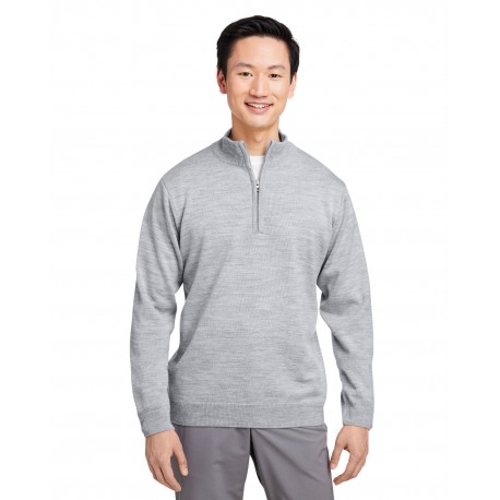 M421 Harriton M421 Unisex Pilbloc Quarter-Zip Sweater GREY HEATHER