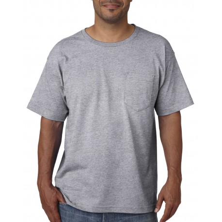 BA5070 Bayside BA5070 Adult Short-Sleeve T-Shirt With Pocket DARK ASH