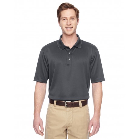 M345 Harriton M345 Men's Advantage Snag Protection Plus Il Snap Placket Polo DARK CHARCOAL