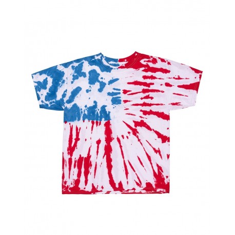 20BNV Dyenomite 20BNV Youth Novelty Tie-Dyed T-Shirt Fantastic Flag