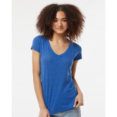 244 Tultex 244 Women's Poly-Rich V-Neck T-Shirt Heather Purple (disc)