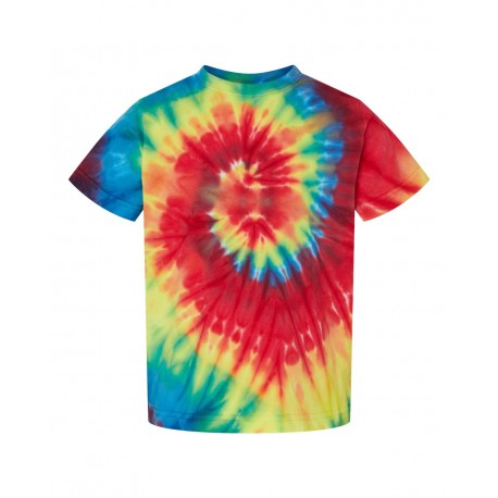 330MS Dyenomite 330MS Toddler Spiral Tie-Dyed T-Shirt RAINBOW