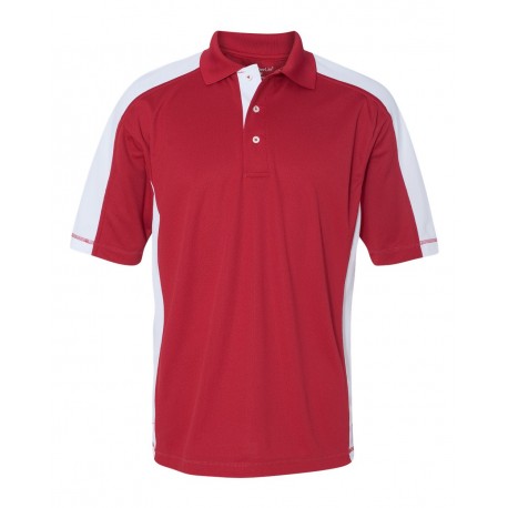 0465 Sierra Pacific 0465 Colorblocked Moisture Free Mesh Polo RED/ WHITE