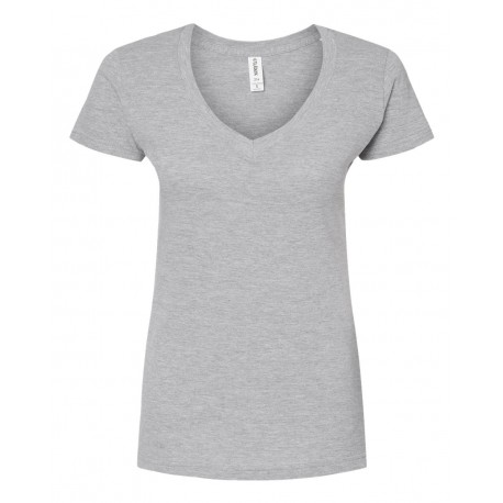 214 Tultex 214 Women's Fine Jersey V-Neck T-Shirt HEATHER GREY