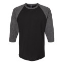 245 Tultex Black/ Heather Charcoal
