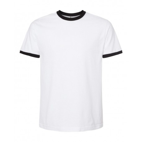 246 Tultex 246 Unisex Fine Jersey Ringer T-Shirt WHITE/ BLACK