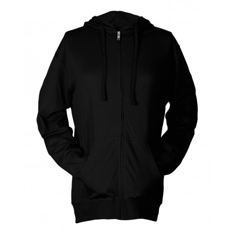 260 Tultex 260 Unisex Beach Full-Zip Hooded Long Sleeve T-Shirt BLACK