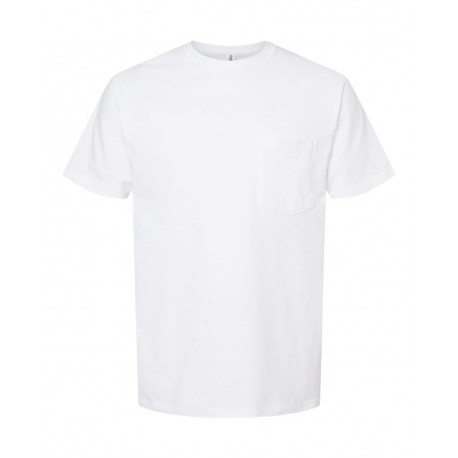 293 Tultex 293 Unisex Heavyweight Jersey Pocket T-Shirt WHITE