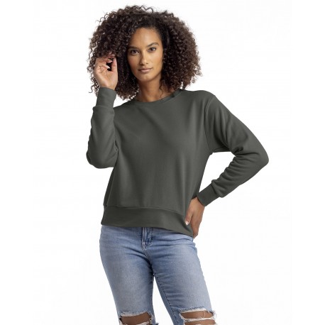 9084 Next Level 9084 Ladies' Laguna Sueded Sweatshirt HEAVY METAL