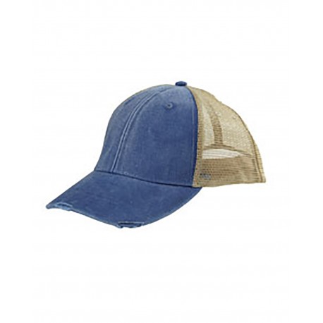OL102 Adams OL102 Distressed Ollie Cap ROYAL/ TAN