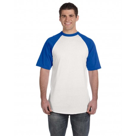 423 Augusta Sportswear 423 Adult Short-Sleeve Baseball Jersey WHITE/ ROYAL