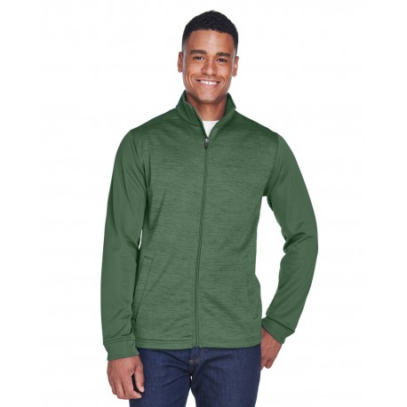 DG796 Devon & Jones DG796 Men's Newbury Colorblock Melange Fleece Full-Zip FOREST/ FORST HT