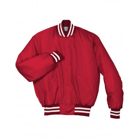 229140 Holloway 229140 Adult Polyester Full Snap Heritage Jacket SCARLET/ WHITE