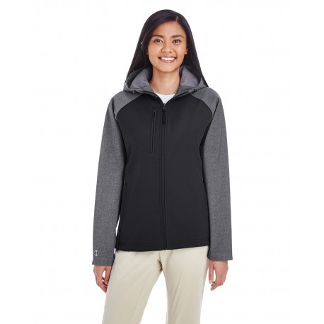 229357 Holloway 229357 Ladies' Raider Soft Shell Jacket CARBON PRT/ BLCK