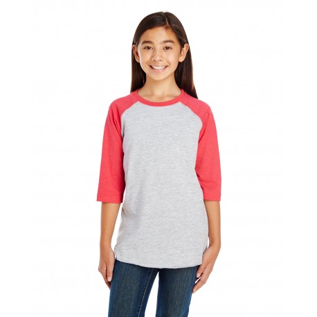 6130 LAT 6130 Youth Baseball T-Shirt VN HTHR/ VN RED