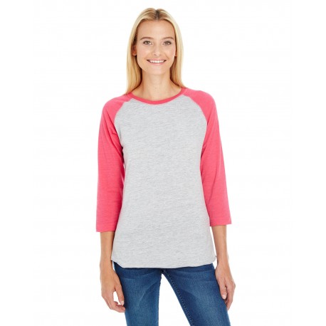 LA3530 LAT LA3530 Ladies'' Baseball T-Shirt VN HTHR/ VN RED