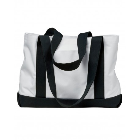 7002 Liberty Bags 7002 P & O Cruiser Tote WHITE/ BLACK
