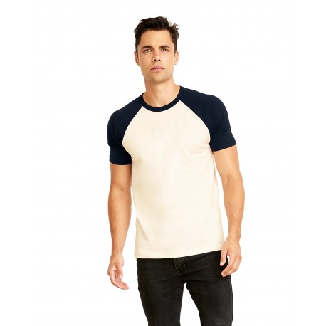 N3650 Next Level N3650 Unisex Raglan Short-Sleeve T-Shirt MDNT NVY/ NATURL