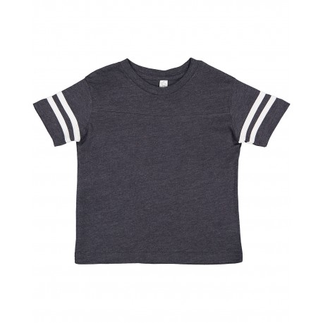 3037 Rabbit Skins 3037 Toddler Football T-Shirt VH NAVY/ BD WHT