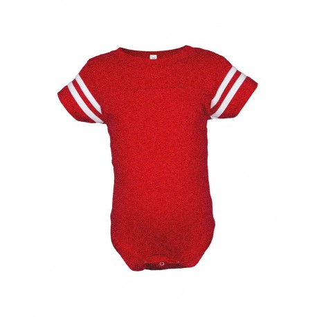 4437 Rabbit Skins 4437 Infant Football Bodysuit VN RED/ BLD WHT