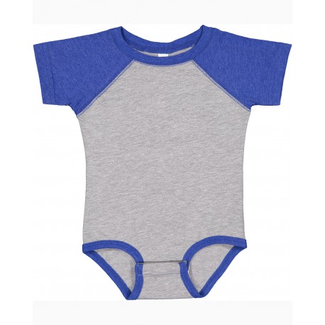 RS4430 Rabbit Skins RS4430 Infant Baseball Bodysuit VN HTHR/ VN ROY