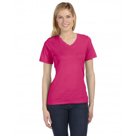 6405 Bella + Canvas 6405 Ladies' Relaxed Jersey V-Neck T-Shirt BERRY