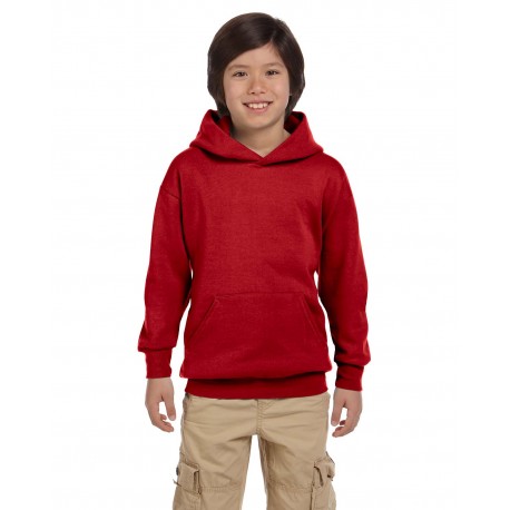 P473 Hanes P473 Youth Ecosmart 50/50 Pullover Hooded Sweatshirt DEEP RED