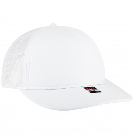 39950-2 OTTO Cap 39950-2 5 Panel Pro Style Mesh Back Trucker Hat 016 - White