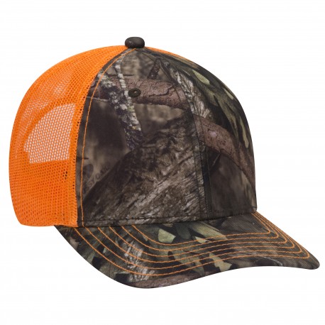 171-1293 OTTO Cap 171-1293 Mossy Oak Camouflage Superior Polyester Twill 6 Panel Low Profile Mesh Back Baseball Cap MO209 - Break Up Country/N.Org