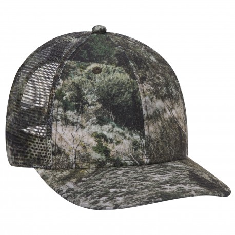 171-1292 OTTO Cap 171-1292 Mossy Oak Camouflage Superior Polyester Twill 6 Panel Low Profile Mesh Back Baseball Cap MO5 - Mountain Country Range
