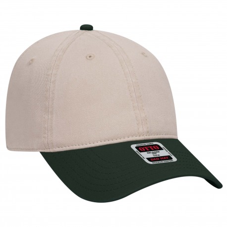 18-772 OTTO Cap 18-772 6 Panel Low Profile Dad Hat 1732 - Dk.Grn/Kha