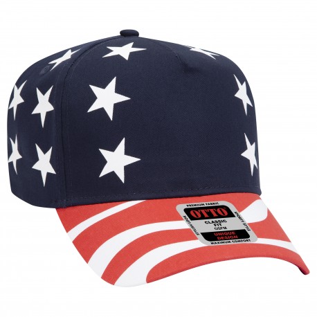 57-174 OTTO Cap 57-174 5 Panel Mid Profile Baseball Cap 0204 - Red/Nvy